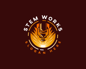 Laser Industrial Drill logo design