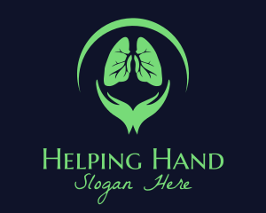 Green Hand Lungs logo design