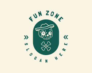 Fun Skull Badge logo design