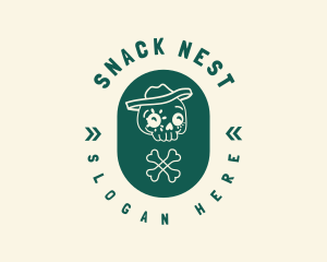 Fun Skull Badge logo design