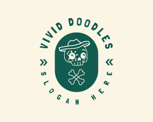 Fun Skull Badge logo design