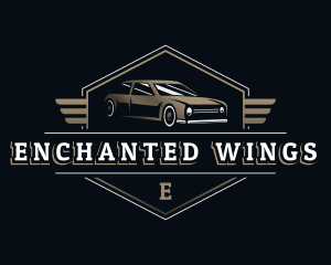 Retro Car Wings logo design