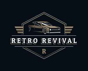 Retro Car Wings logo design