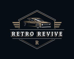 Retro Car Wings logo design