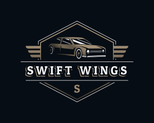 Retro Car Wings logo design