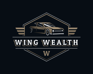 Retro Car Wings logo design