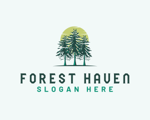 Pine Tree Forest Outdoor logo design