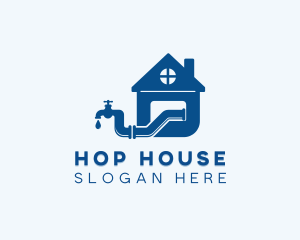 Faucet House Plumbing  logo design