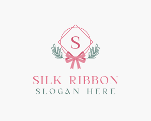 Ribbon Leaf Ornament logo design