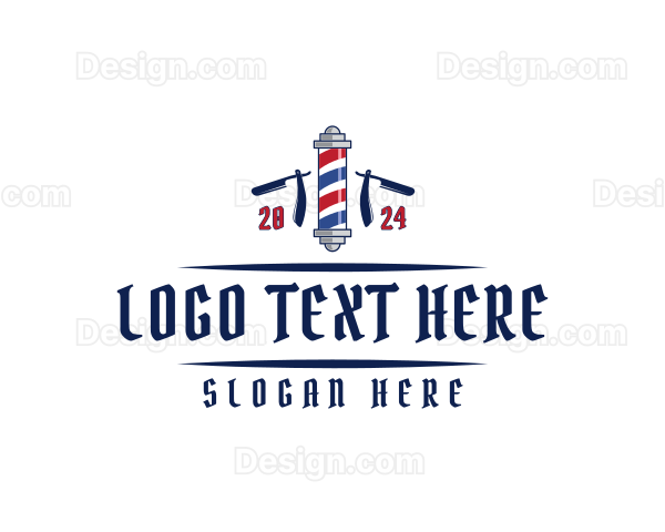 Barber Razor Salon Logo