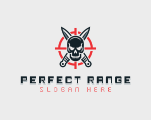 Skull Ninja Knife logo design