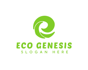 Eco Business Letter E logo design