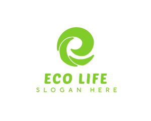 Eco Business Letter E logo design