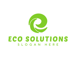 Eco Business Letter E logo design