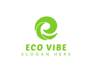 Eco Business Letter E logo design