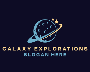 Moon Orbit Galaxy logo design