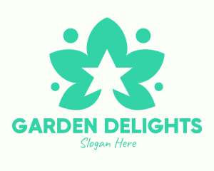 Green Herb Star logo design