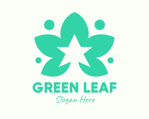 Green Herb Star logo design