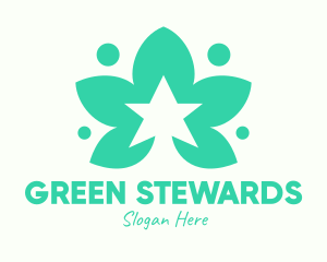 Green Herb Star logo design