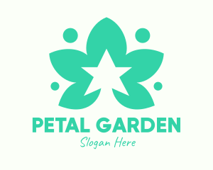 Green Herb Star logo design