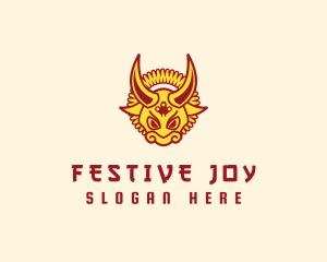 Festive Ox Head logo design