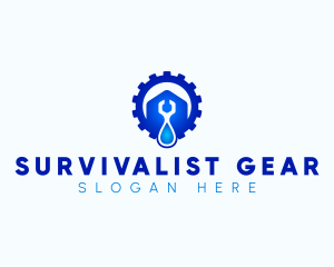 Gear Plumbing Wrench  logo design