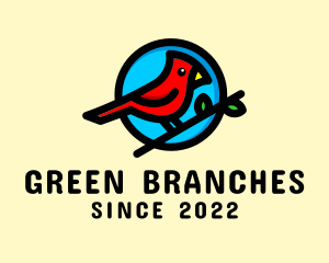 Cardinal Bird Branch logo design