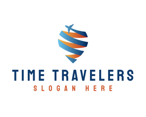 Airplane Pin Travel logo design