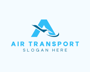 Blue Airline Letter A  logo design