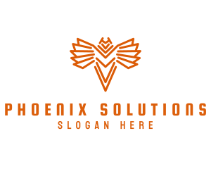 Geometric Phoenix Bird logo design