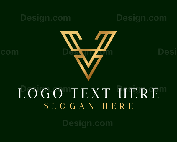 Luxury Accounting Letter V Logo