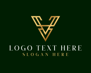 Luxury Accounting Letter V logo