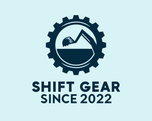 Blue Gear Excavation  logo design