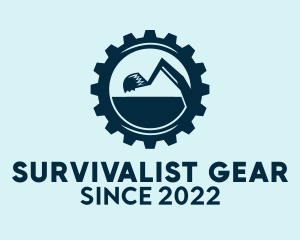 Blue Gear Excavation  logo design