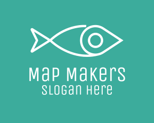 Location Pin Fish logo design