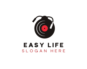 Music Vinyl Ladybug logo design
