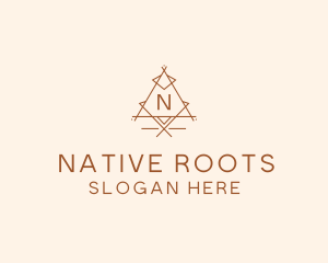 Tepee Geometric Camping logo design