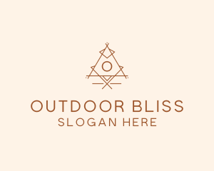 Tepee Geometric Camping logo design