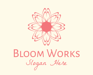 Pink Wellness Flower logo design