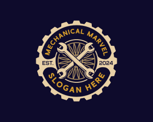 Mechanic Wrench Gear logo design