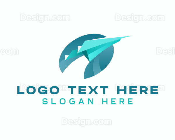 Paper Plane Flight Delivery Logo