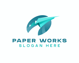 Paper Plane Flight Delivery logo design