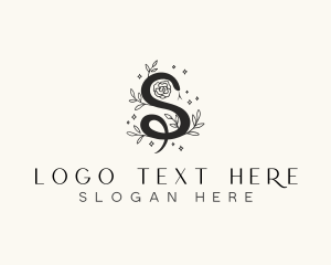 Floral Leaf Snake Letter S logo