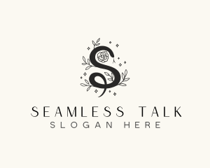 Floral Leaf Snake Letter S logo design