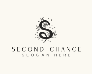 Floral Leaf Snake Letter S logo design