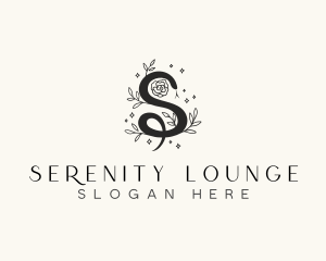 Floral Leaf Snake Letter S logo design