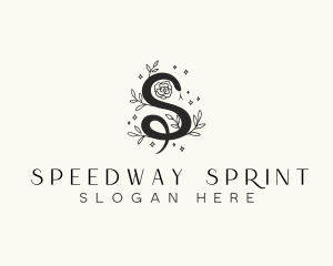 Floral Leaf Snake Letter S logo design