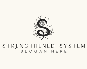 Floral Leaf Snake Letter S logo design