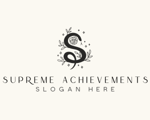 Floral Leaf Snake Letter S logo design