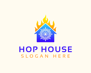 Snowflake House Fire logo design